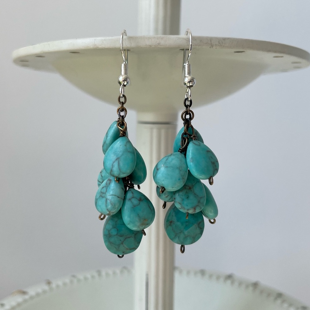 Turquoise Dangle Earrings with Sterling Silver